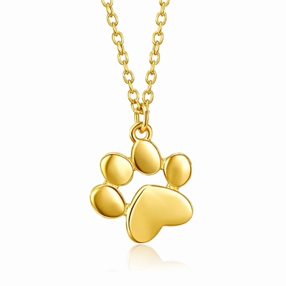 🍒3/$30 New Gold Stainless Steel Dog Paw Necklace